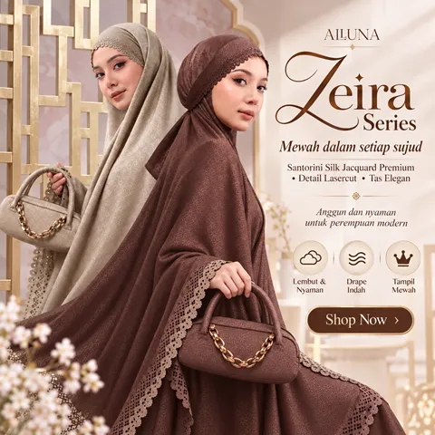 ALLUNA - Mukena Dewasa Santorini Silk Jacquard Premium