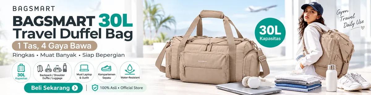 BAGSMART Travel Bag 4-IN-1Gym Bag 30L Sport Bag Duffle Bag Tote Bag Waterproof Tas Selempang