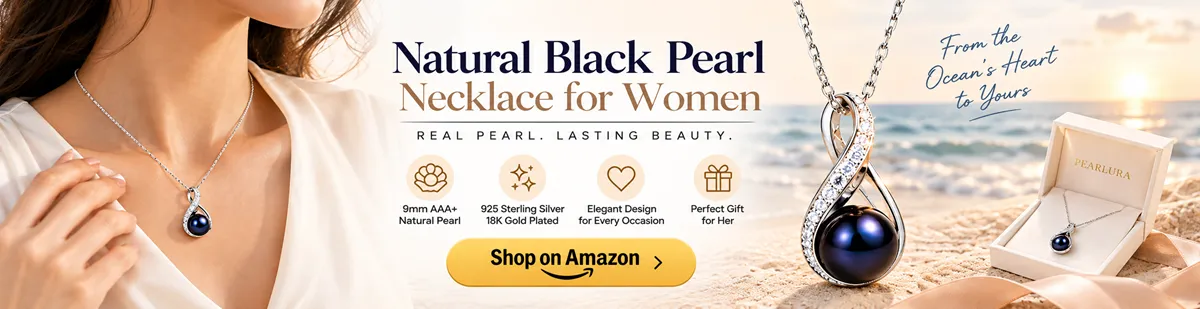 Natural Black pearl necklace