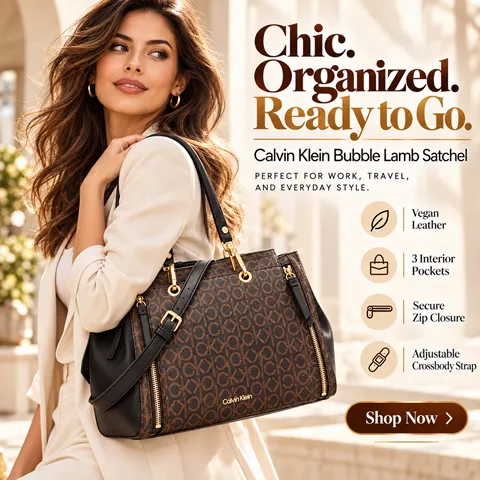 Calvin Klein Women's Bubble Lamb Organization Satchel Handbag