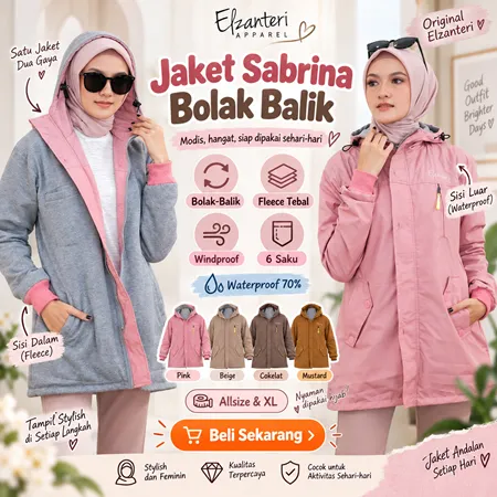 Jaket Wanita Terbaru Sabrina Bolak Balik