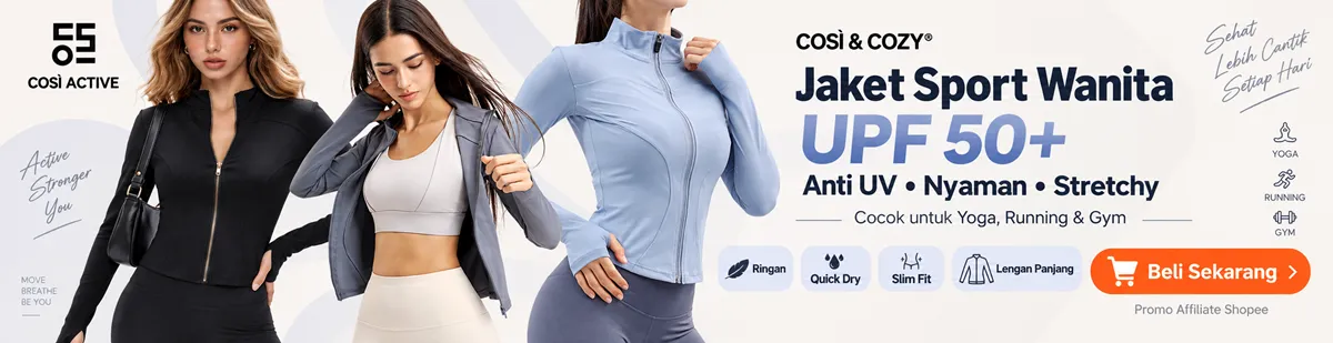 COSI COZY Jaket Lengan Panjang Untuk Olahraga Yoga Wanita UPF 50+ /Anti UV