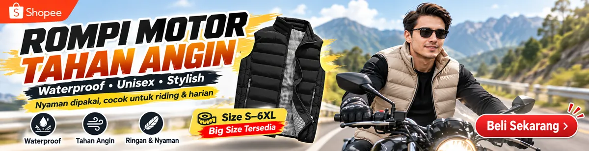 Rompi Motor Tahan angin vest Waterproof Unisex Big Size