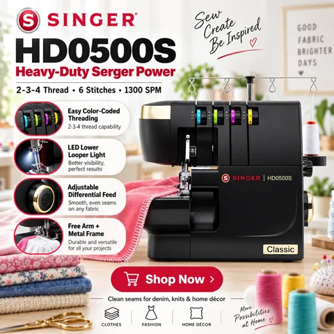 SINGER® HD0500S Heavy Duty Serger Overlock Machine