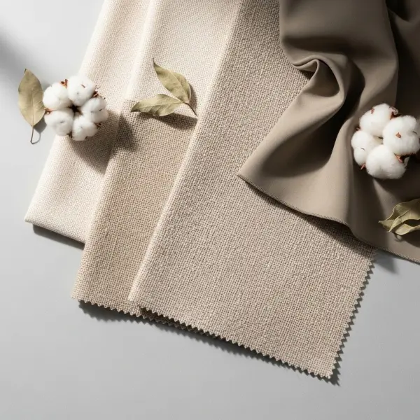 Contoh bahan sustainable textile seperti linen, hemp, dan katun organik untuk industri fashion