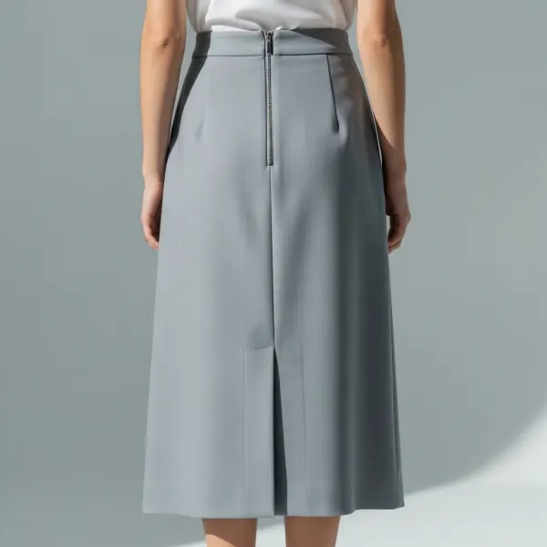 Tampilan resleting belakang pada rok wanita ready to wear modern Tampilan resleting belakang pada rok wanita ready to wear modern