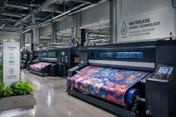low impact textile processing using waterless dyeing and digital printing technology in sustainable fashion production