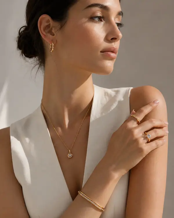 jewelry integrated into fashion brand styling strategy with outfit