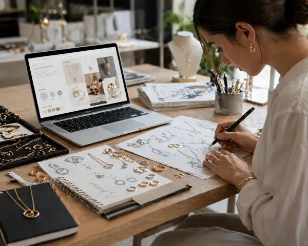 fashion brand jewelry collection development process workspace