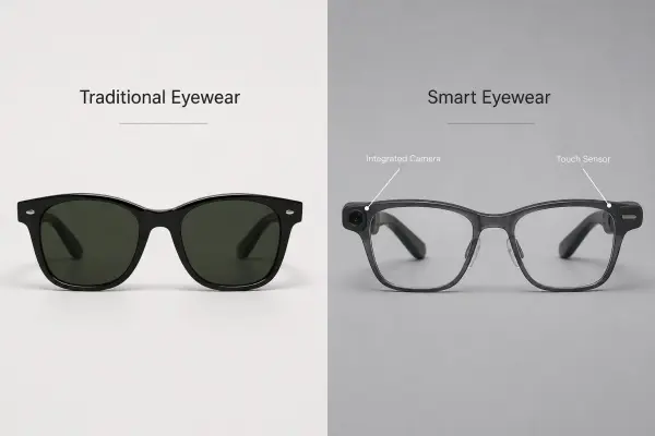 traditional eyewear vs smart eyewear comparison fashion product evolution