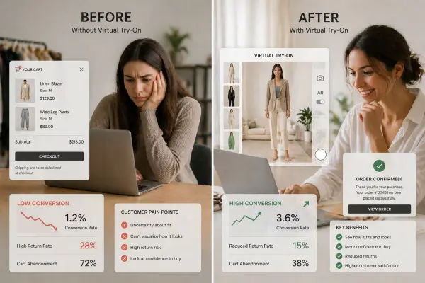 impact of virtual try-on on fashion ecommerce conversion rate improvement
