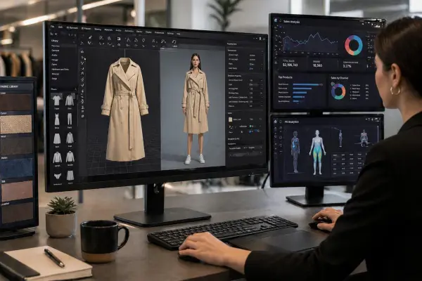 virtual try-on 3d garment simulation and fashion technology system interface