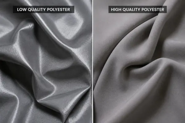 comparison low quality polyester fabric versus premium polyester textile