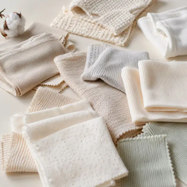 Berbagai sampel kain babywear seperti cotton modal dan lyocell Berbagai sampel kain babywear seperti cotton modal dan lyocell