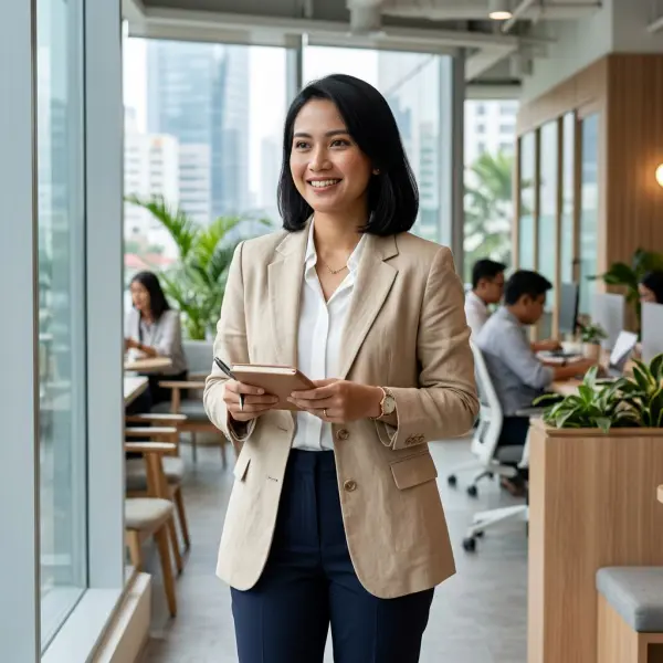blazer cotton blend ringan untuk smart formal dan officewear modern blazer cotton blend ringan untuk smart formal dan officewear modern