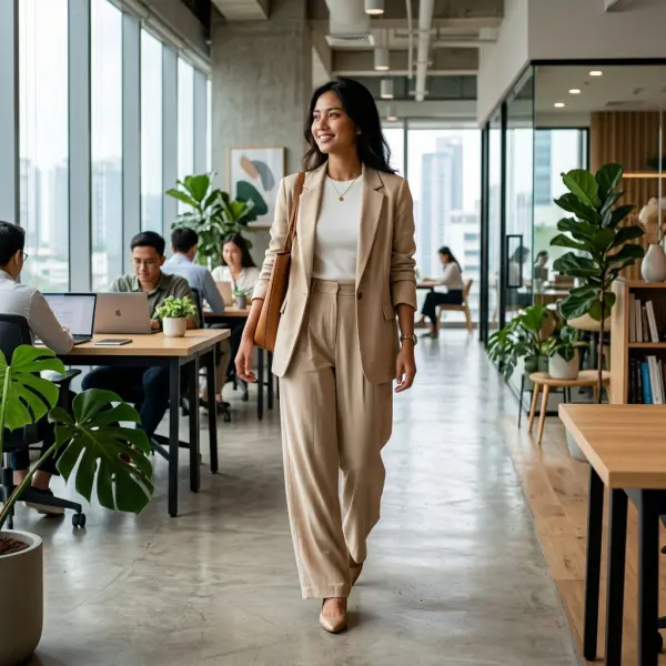Celana kerja modern lightweight untuk hybrid officewear Celana kerja modern lightweight untuk hybrid officewear