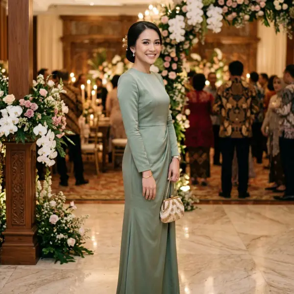 outfit kondangan elegan minimalis dengan styling modern