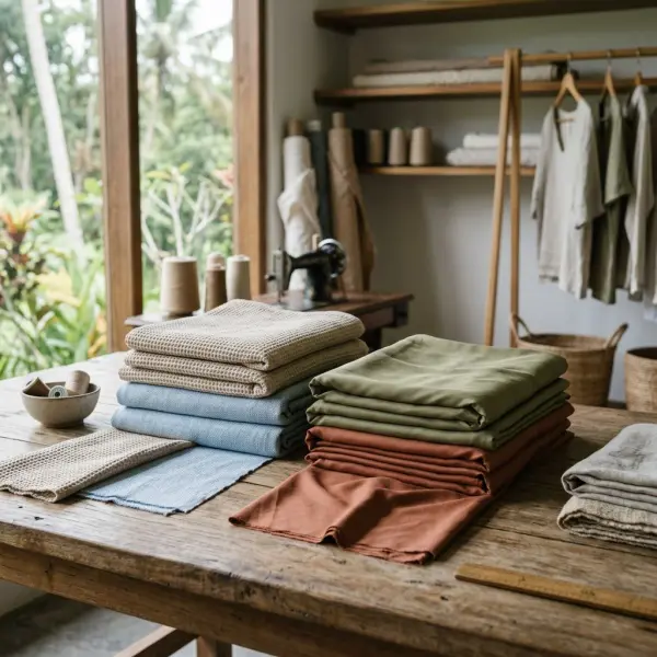 Perbandingan tekstur kain katun dan rayon untuk pakaian rumahan
