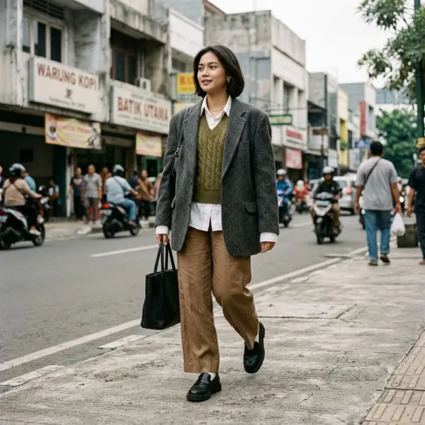 layering outfit menggunakan blazer dan vest untuk tampilan berbeda layering outfit menggunakan blazer dan vest untuk tampilan berbeda