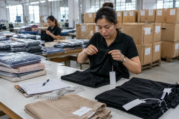 Final garment inspection using AQL sampling before shipment