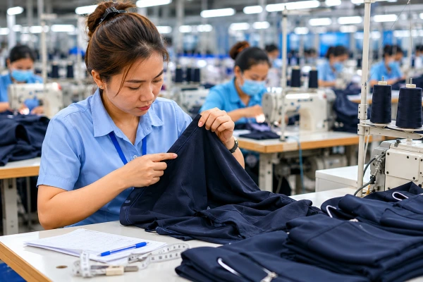 Inline garment inspection during sewing line production