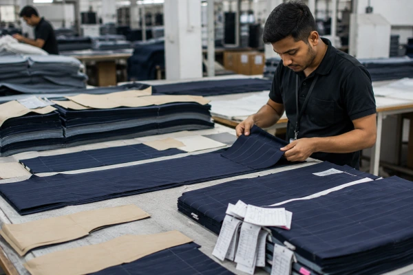 Garment cutting room inspection to prevent panel size and pattern matching defects Garment cutting room inspection to prevent panel size and pattern matching defects