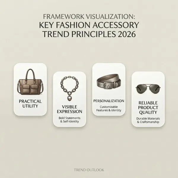 Framework showing the connection between utility, expression, personalization, and product quality in 2026 accessories