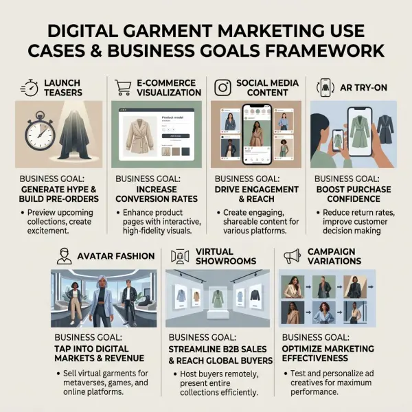 Framework for choosing digital garment marketing use cases Framework for choosing digital garment marketing use cases
