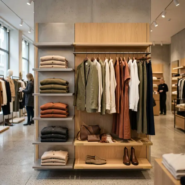 display koleksi baru di toko fashion modern yang rapi dan menarik secara visual display koleksi baru di toko fashion modern yang rapi dan menarik secara visual