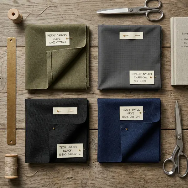 berbagai sampel material utility fabric seperti canvas ripstop dan twill berbagai sampel material utility fabric seperti canvas ripstop dan twill