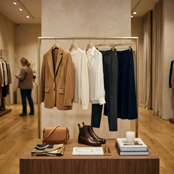 premium fashion retail display showing consistent personal style and brand trust premium fashion retail display showing consistent personal style and brand trust