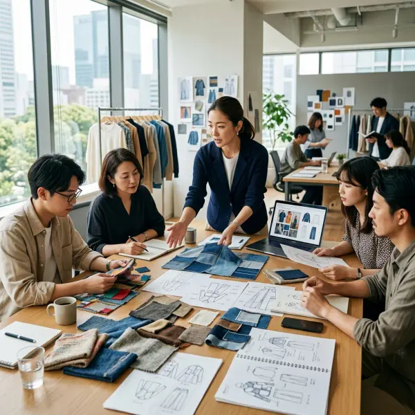 Tim fashion brand berdiskusi mengenai strategi koleksi upcycled