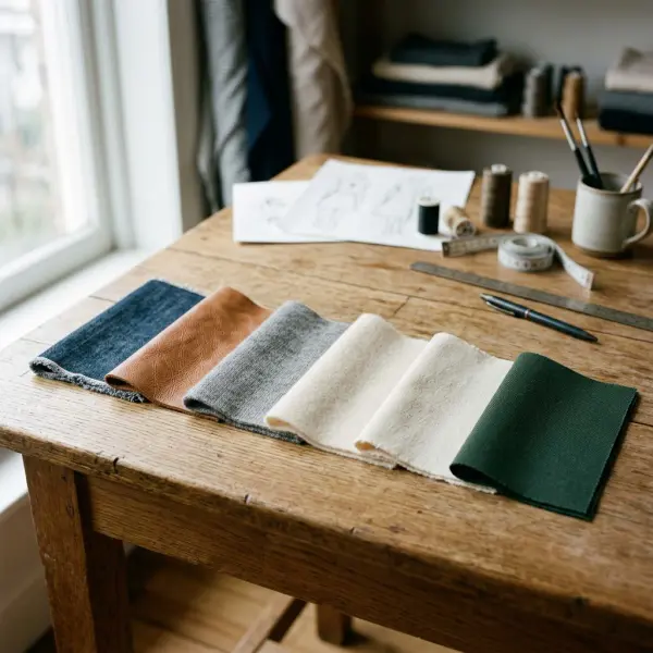 Berbagai jenis material fashion yang merepresentasikan identitas sebuah brand Berbagai jenis material fashion yang merepresentasikan identitas sebuah brand