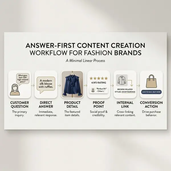 answer-first content workflow for fashion brand AEO strategy