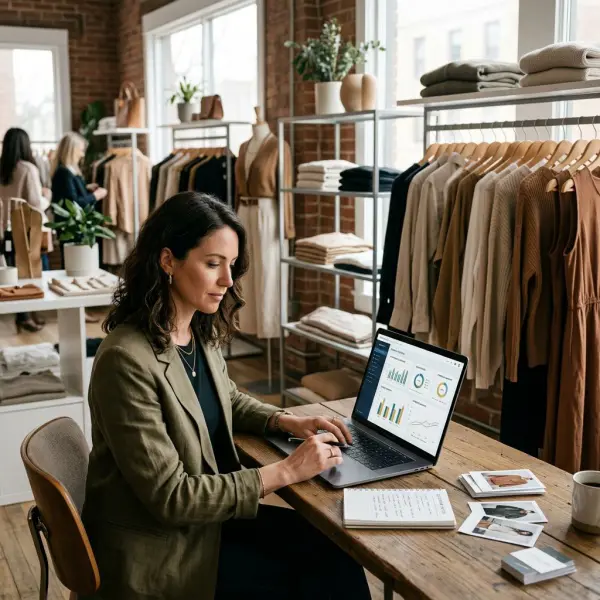 fashion boutique owner optimizing business profile for local search and AI visibility