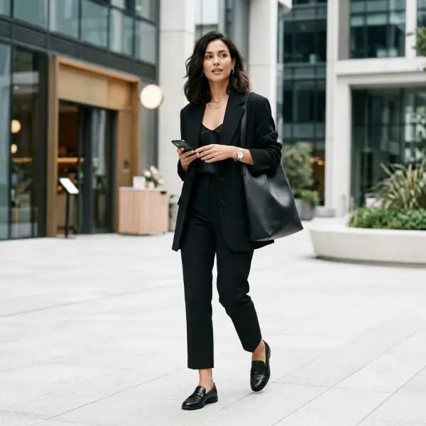Outfit hitam yang cocok digunakan untuk berbagai aktivitas mulai dari kerja hingga acara santai
