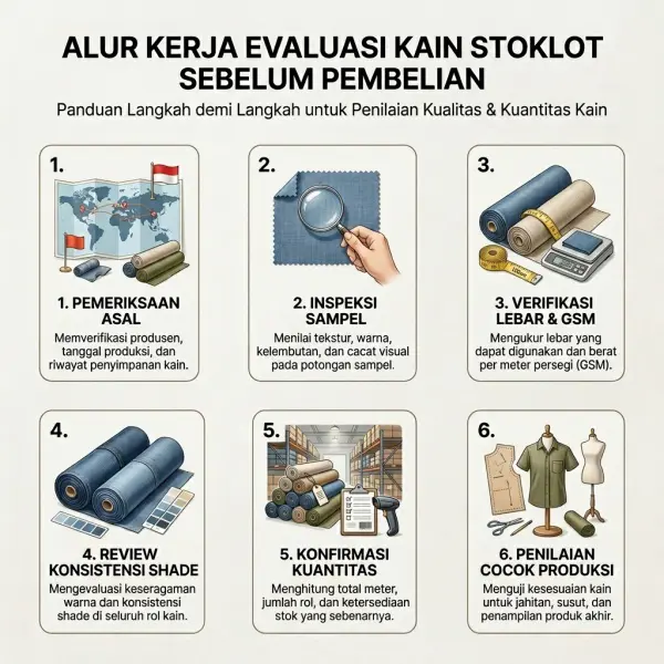 Diagram sederhana proses verifikasi stocklot fabric sebelum pembelian Diagram sederhana proses verifikasi stocklot fabric sebelum pembelian