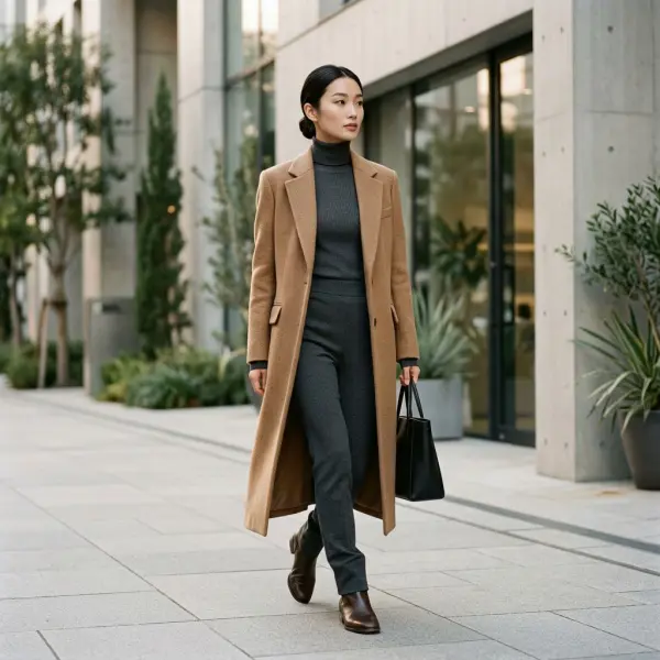Outfit dengan garis vertikal memberikan ilusi tubuh lebih tinggi pada wanita petite Outfit dengan garis vertikal memberikan ilusi tubuh lebih tinggi pada wanita petite