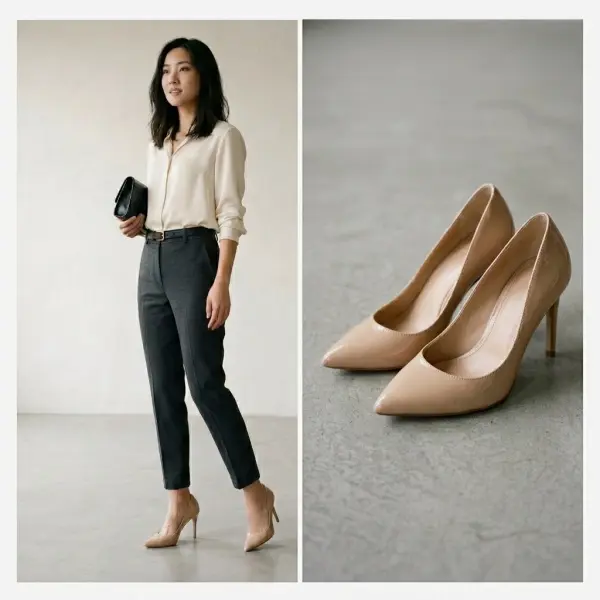 Sepatu pointed toe membantu menciptakan ilusi kaki lebih panjang pada wanita petite Sepatu pointed toe membantu menciptakan ilusi kaki lebih panjang pada wanita petite