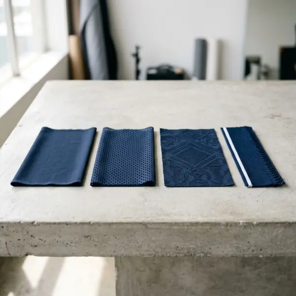 Football jersey material style comparison with matte knit, mesh, jacquard, and rib collar details Football jersey material style comparison with matte knit, mesh, jacquard, and rib collar details