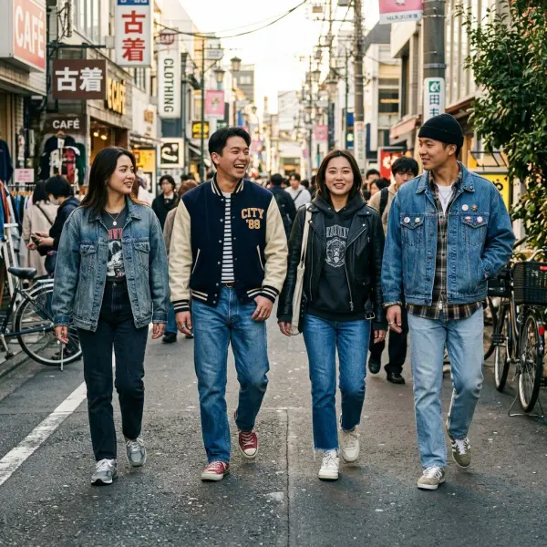 Anak muda mengenakan berbagai inspirasi fashion jadul dengan sentuhan modern