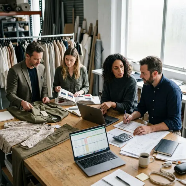 Fashion brand reviewing actual garment cost after production and sales performance
