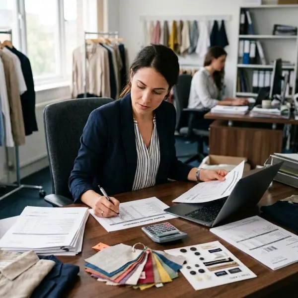 Apparel sourcing manager comparing supplier quotes and hidden garment cost exclusions