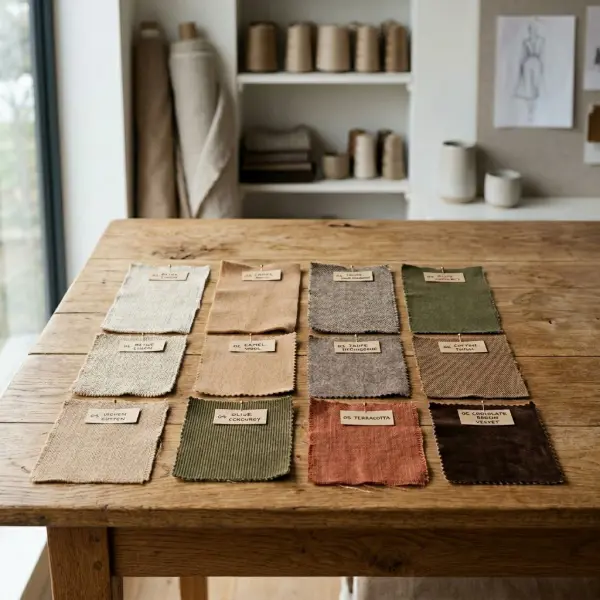 Palet warna earth tone yang terdiri dari berbagai warna alami seperti beige, camel, olive, terracotta, dan cokelat