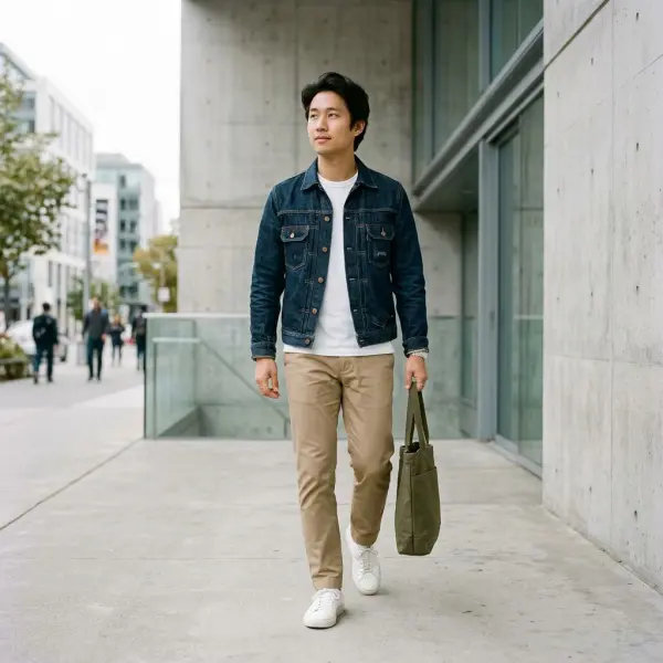 Ide padu padan jaket denim pria bergaya kasual minimalis Ide padu padan jaket denim pria bergaya kasual minimalis