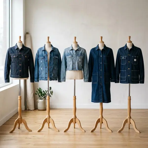 Berbagai model denim jacket dengan potongan dan siluet yang berbeda