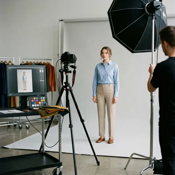E-commerce fashion product photography showing accurate seasonal colors and styling context E-commerce fashion product photography showing accurate seasonal colors and styling context