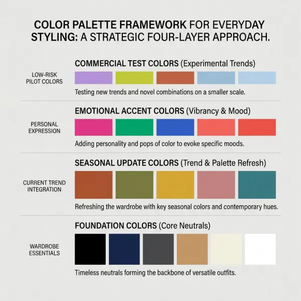 Fashion color palette framework for everyday styling and retail assortment planning