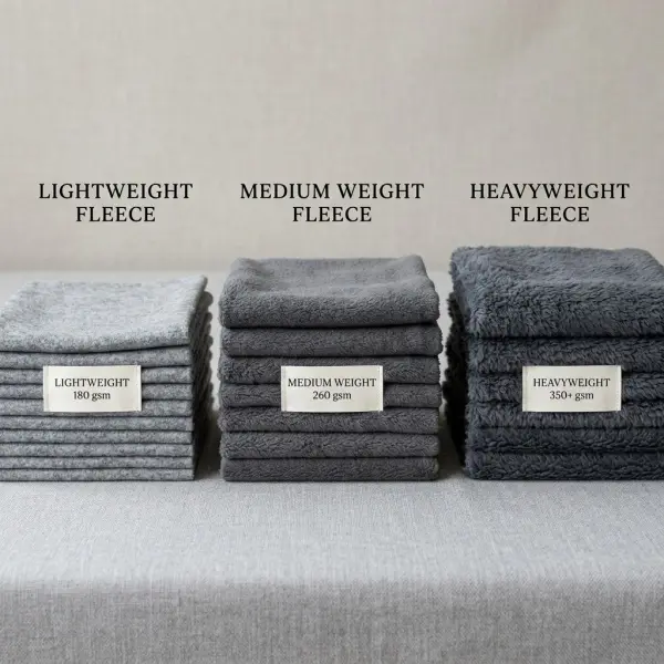 Perbandingan sampel fleece dengan gramasi berbeda Perbandingan sampel fleece dengan gramasi berbeda