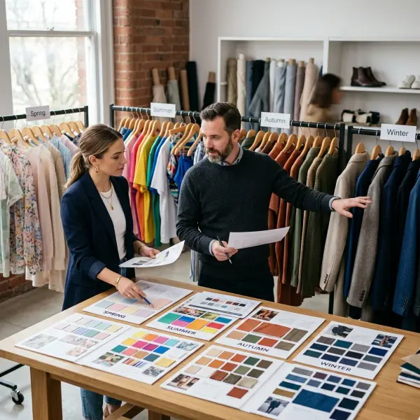 Seasonal fashion color palettes influencing consumer buying decisions in a retail setting Seasonal fashion color palettes influencing consumer buying decisions in a retail setting